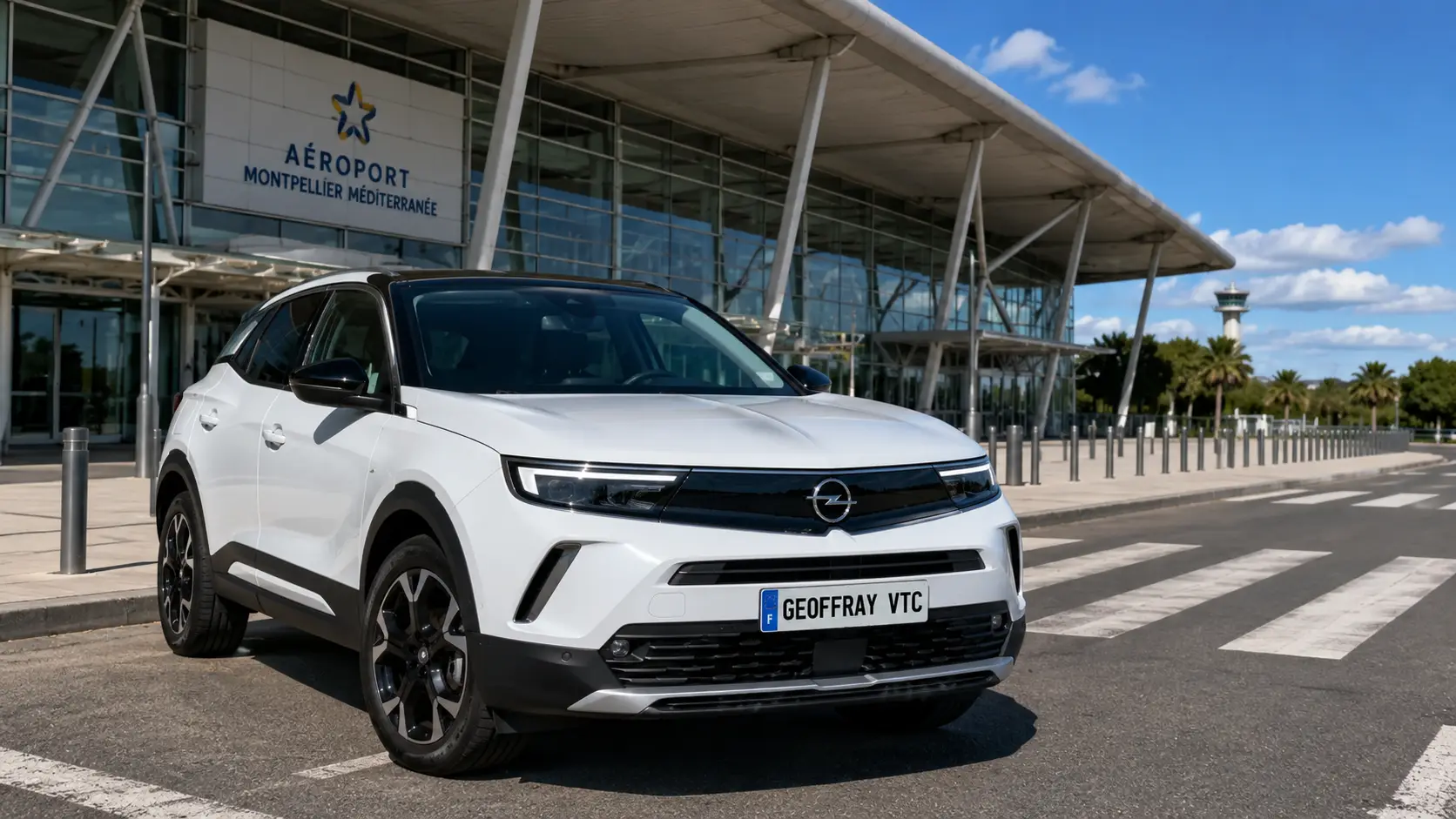 Opel Mokka Geoffray VTC pour un transfert à l'aéroport Montpellier Méditerranée